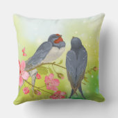 組の美しいつばめの鳥の装飾用クッション クッション (裏面)