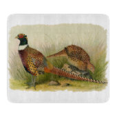 組の草が茂った分野のリングのネックのキジ カッティングボード (正面)
