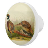 組の草が茂った分野のリングのネックのキジ セラミックノブ (右)