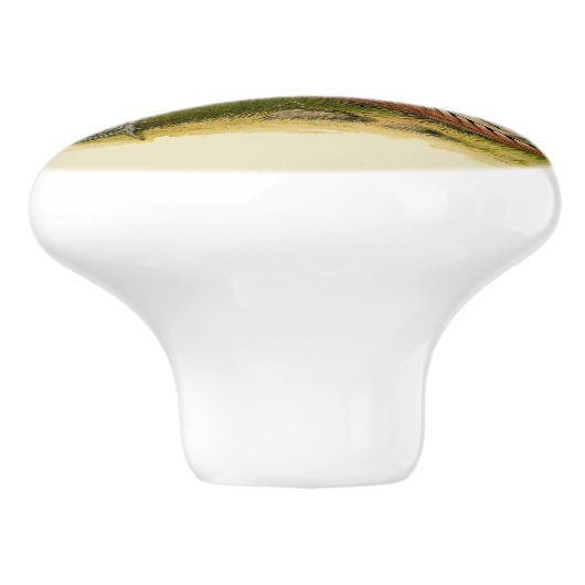 組の草が茂った分野のリングのネックのキジ セラミックノブ (側面)