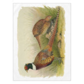 組の草が茂った分野のリングのネックのキジ テーブルクロス (正面)