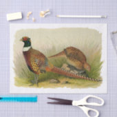 組の草が茂った分野のリングのネックのキジ 薄葉紙 (クラフト)