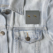 組の金ゴールドのイヤリング、Liaoの王朝 缶バッジ (インサイチュ)