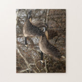 組の飛行中のカナダのガチョウ ジグソーパズル (縦)