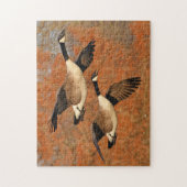 組の飛行中のカナダのガチョウ ジグソーパズル (縦)
