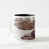 組の（犬）スタッフォード陶器の深皿 ツートーンマグカップ (正面左)