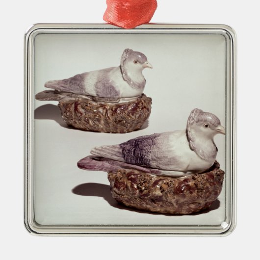 組の（犬）スタッフォード陶器の深皿 メタルオーナメント (正面)