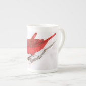 組の（鳥）ショウジョウコウカンチョウのコーヒー・マグ ボーンチャイナマグカップ (正面右)