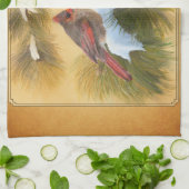 組の(鳥)ショウジョウコウカンチョウ キッチンタオル (折り畳み)