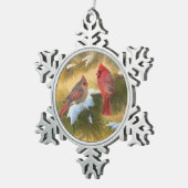 組の(鳥)ショウジョウコウカンチョウ スノーフレークピューターオーナメント (右)