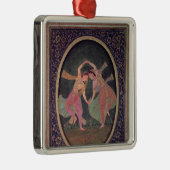 組のKathakを行っているダンサー メタルオーナメント (右)