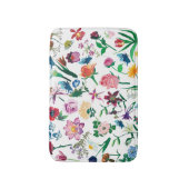 組みカラフル合わせ花柄イラストレーション バスマット (正面縦)