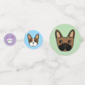 組み合わせフランスのブルドッグ顔テーブル紙吹雪 コンフェッティ (裏面)