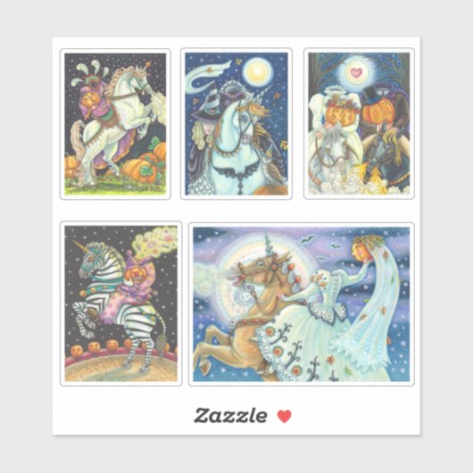 組み合わせヘッドレスホースマンホースウーマンハロウィーン シール (シート)