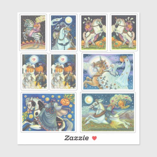 組み合わせヘッドレスホースマンホースウーマンハロウィーン シール (シート)