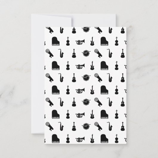 組み合わせミュージカル楽器カスタムのBG色 サンキューカード (正面)