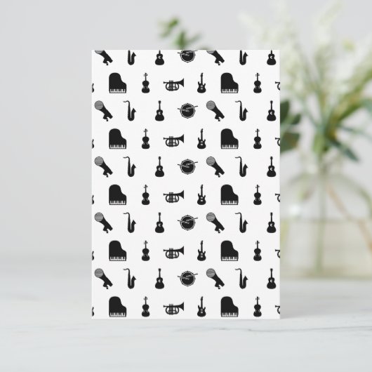 組み合わせミュージカル楽器カスタムのBG色 サンキューカード (スタンド正面)