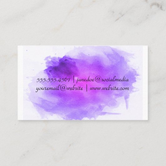 組み合わせメイクアップブラシ | 水彩画 名刺 (裏面)