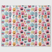 組み合わせモンスター姿 ラッピングペーパー (フラット)