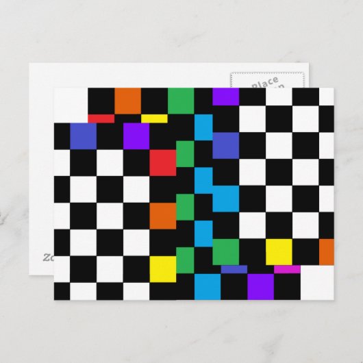 組み合わせレインボーハガキレトロポストモダン ポストカード (正面/裏面)