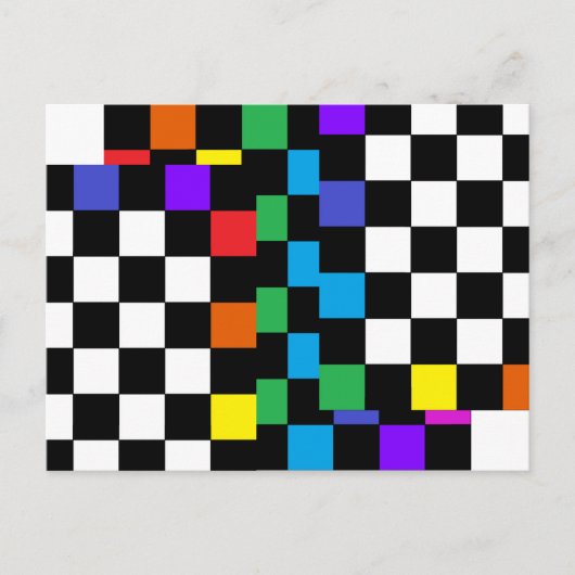 組み合わせレインボーハガキレトロポストモダン ポストカード (正面)