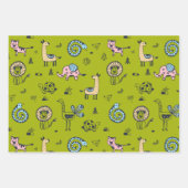 組み合わせ動物包装紙セット ラッピングペーパーシート (正面3)