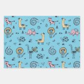 組み合わせ動物包装紙セット ラッピングペーパーシート (正面)