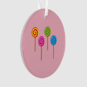 組み合わせ緩和曲線カラフル棒つきキャンデー オーナメント (正面)