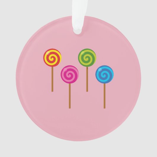 組み合わせ緩和曲線カラフル棒つきキャンデー オーナメント (正面)