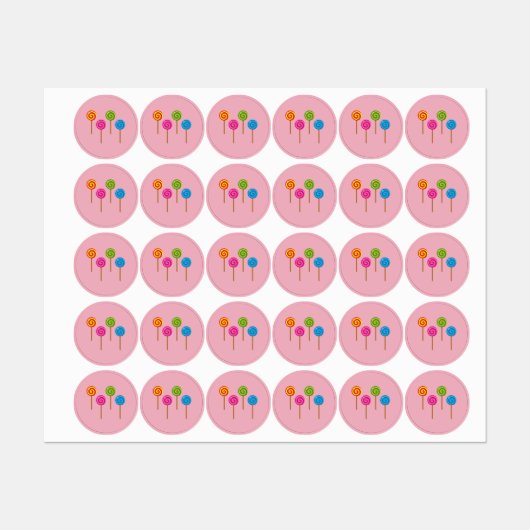 組み合わせ緩和曲線カラフル棒つきキャンデー ラベル (シート)