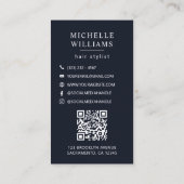 組み合わせ美容師モダンQRコード 名刺 (裏面)