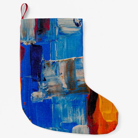 組み合わせ色の抽象芸術絵画: スモールクリスマスストッキング (正面)