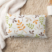 組み合わせ葉たブラウンオレンジグリーンサンドホワイト ランバークッション (ブランケット)