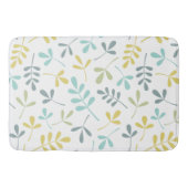 組み合わせ葉済みパターンの白のカラーミックス バスマット (正面)