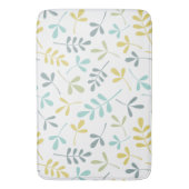 組み合わせ葉済みパターンの白のカラーミックス バスマット (正面縦)