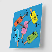 組み合わカラフルせのポップス スクエア壁時計 (傾斜)