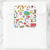 組み合カラフルわせ子供のスケッチシール スクエアシール (バッグ)