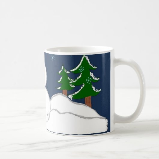 組み立てが必要な雪だるま コーヒーマグカップ (右)