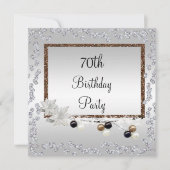 組み立てられた優雅の第70誕生日 招待状 (正面)
