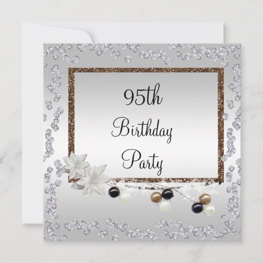 組み立てられた優雅の第95誕生日 招待状 (正面)