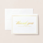 組み立てられた書道の金ゴールドホイルのサンキューカード 箔カード (封筒付き正面)
