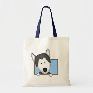 組み立てられた漫画のシベリアンハスキーのトートバック トートバッグ