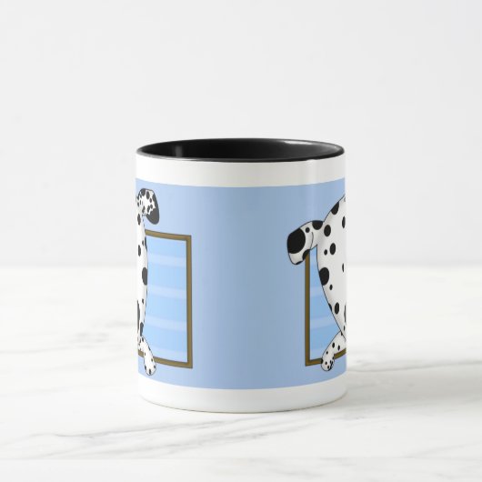 組み立てられた漫画のダルマチア人のマグ マグカップ (中央)