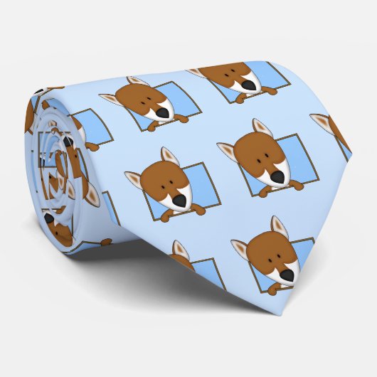 組み立てられた漫画の柴犬のタイ ネクタイ (ロール)