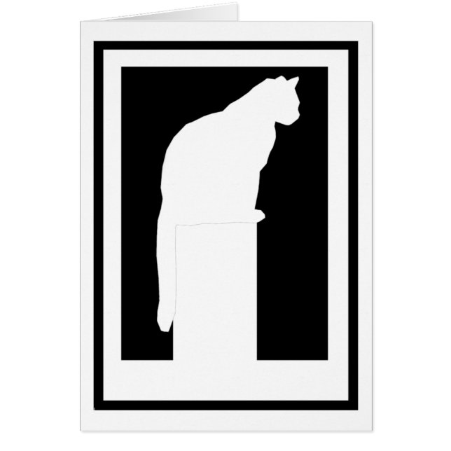 組み立てられた白いシルエット猫 (正面)