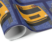 組み立てられた黄色いスクールバスの包装紙 ラッピングペーパー (ロールコーナー)