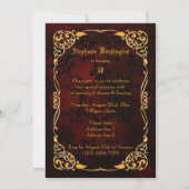 組み立てられるゴシック様式金ゴールド第50誕生日 招待状 (裏面)