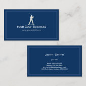 組み立てられるゴルフクラブ濃紺の平野のシンプル 名刺 (正面/裏面)
