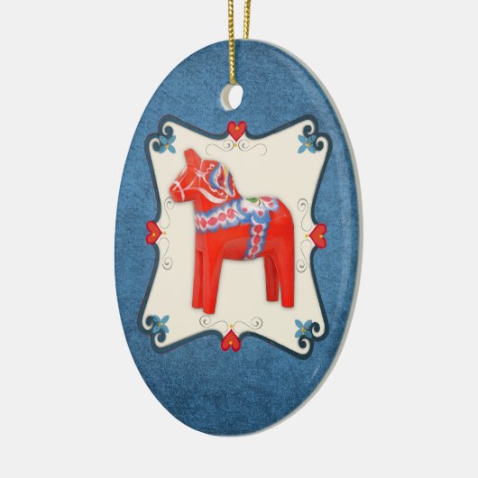 組み立てられるスウェーデン人のDalaの馬の民芸 セラミックオーナメント (左)