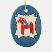 組み立てられるスウェーデン人のDalaの馬の民芸 セラミックオーナメント (裏面)